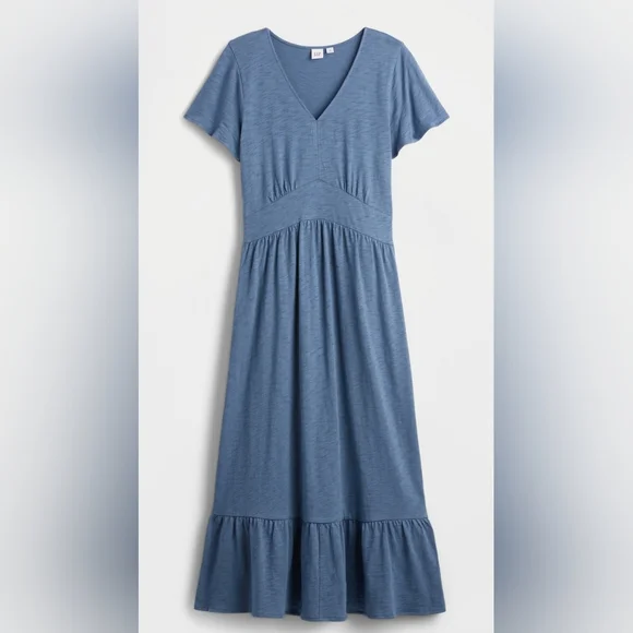 Gap Flutter Sleeve V-Neck Midi Dress - Picture 4 of 6